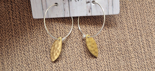 Small Brass Long Eclipse Earrings