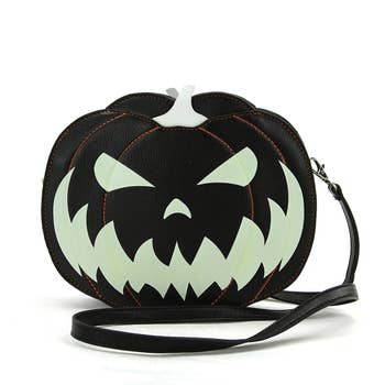 Glow in the Dark Jack O Lantern Crossbody Bag. Halloween Bag