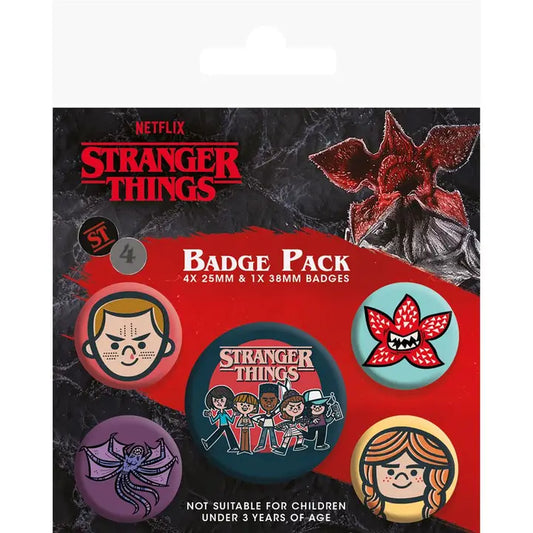 Stranger Things (Season 4 Style) badge set