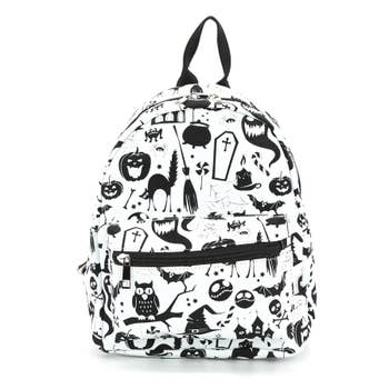 Spooky Nights Collage Mini Backpack. Halloween Backpack