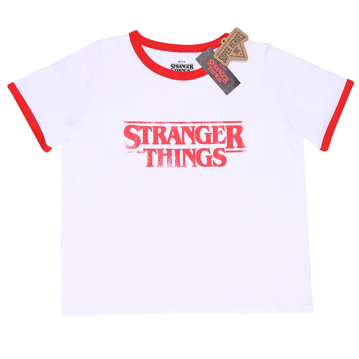 Stranger Things – Distressed Logo (SuperHeroes Inc. Cropped T-Shirt)