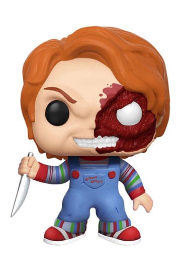 Child´s Play POP! Movies Vinyl (Exc) Figure Chucky Half (BD) 9 cm