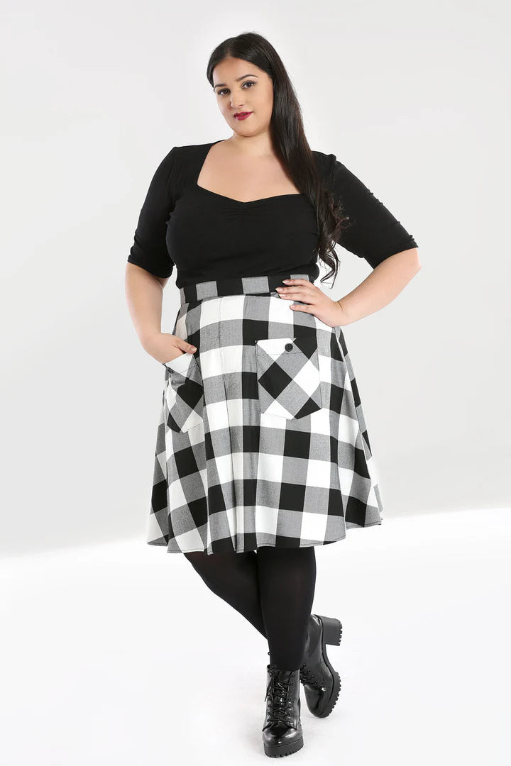 TEEN SPIRIT MID SKIRT BLACK-WHITE