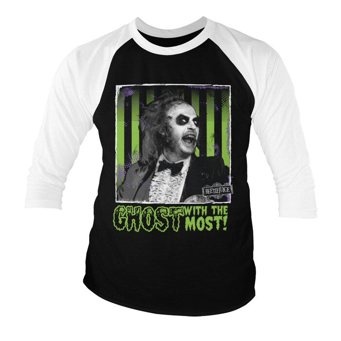 Beetlejuice - Ghost With The Most Baseball 3/4 Sleeve Tee