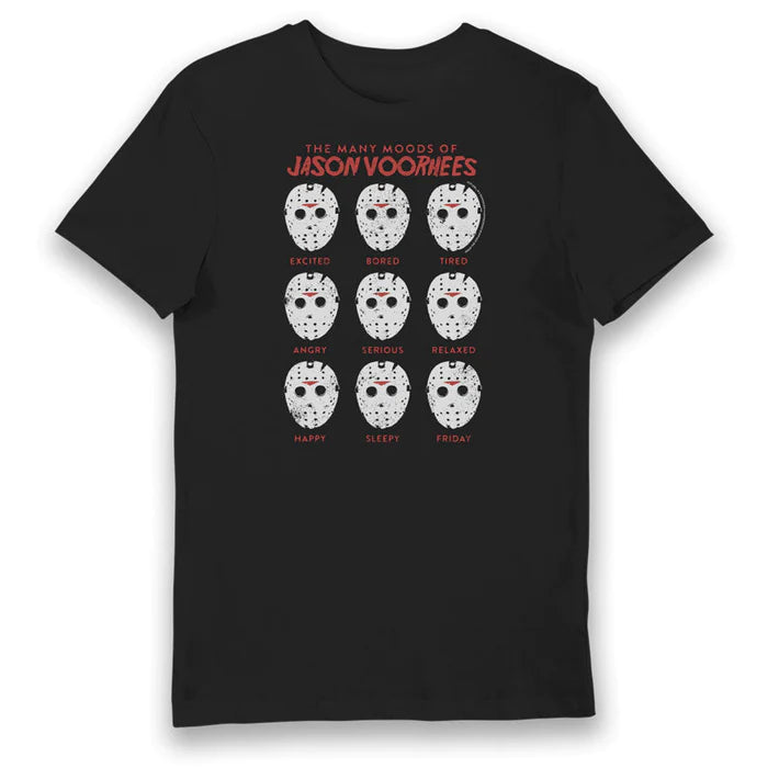 Friday the 13th The Many Moods of Jason Voorhees Adults T-Shirt